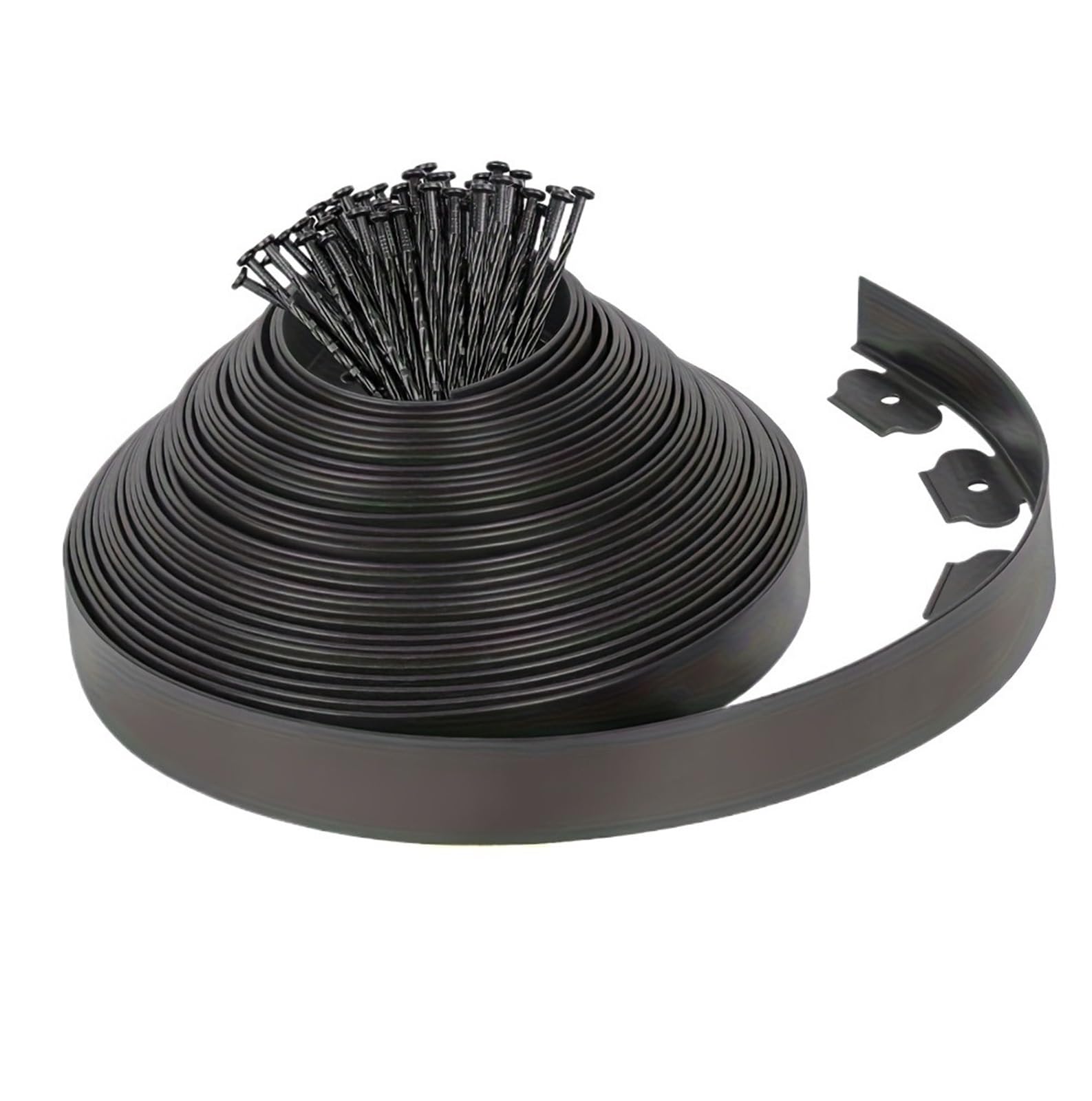 Dqzrtueca Black 5M 16Ft Edging Kit, Garden Landscape Edging Border 5M Multicolor Lawn Kit Fixed Barrier Coil Yard(Black 5M 16Ft)