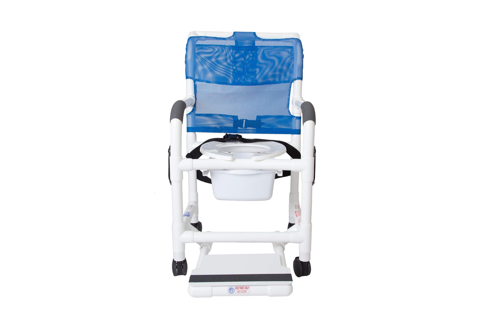 Rolling Shower Chair with Drop Arms, Mesh Seat, Locking Casters, Seat