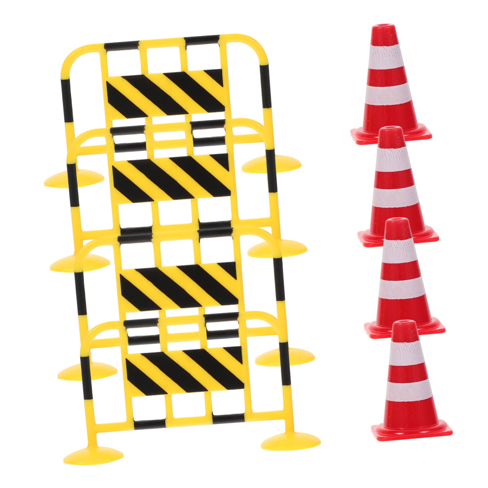 ORFOFE Sturdy Abs Material 8pcs Roadblocks Toys Kiddie Cones for Boys and Girls Parking Cones Traffic Sign Toy Set