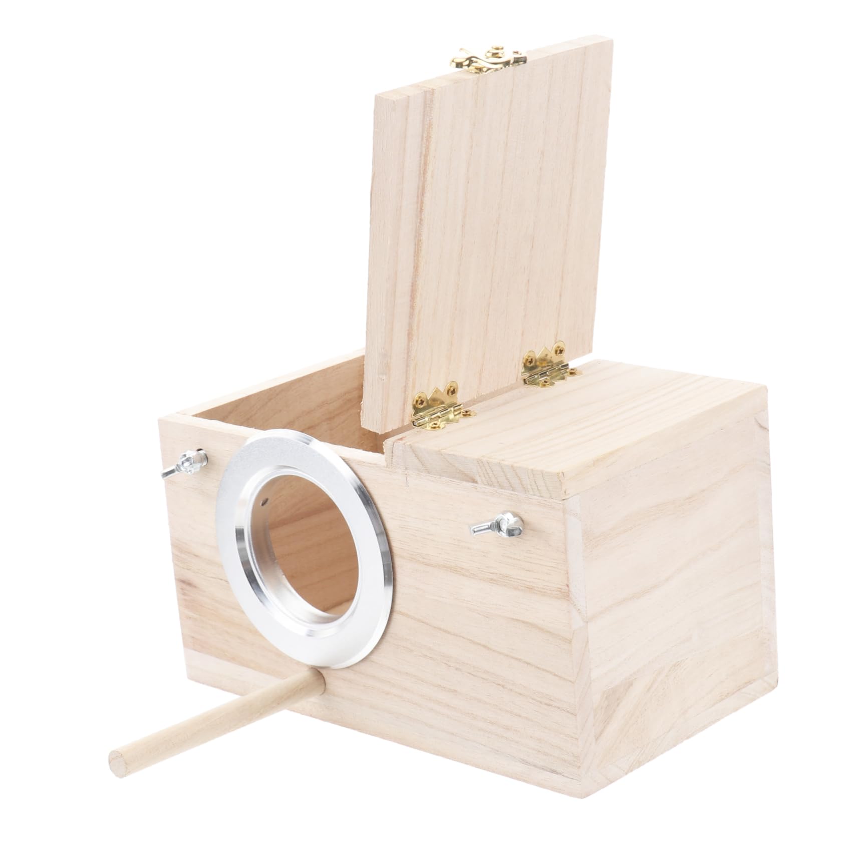 Sosoport Wooden Small Bird Nesting Box Station for Wild Birds Durable Birdhouse Holder with Protected Entrance for Songbirds Easy Bird Watching Reinforced Design