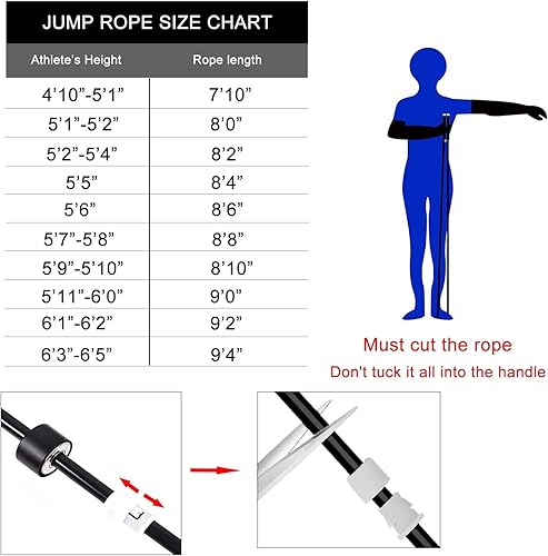 Miniatura 5 de Cuerda de saltar con peso para mujeres y hombres, cuerda de saltar sin enredos de 1 libra para entrenamiento de Muay Thai, entrenamiento de