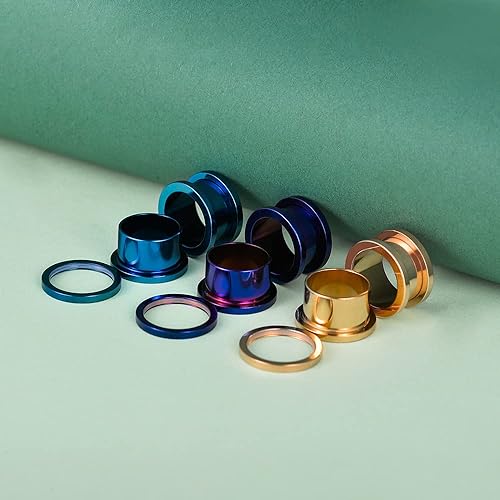 Miniatura 2 de TBOSEN 3 pares de dilatadores de oído de acero inoxidable, kit de estiramiento de tapones para los oídos, túneles expansor, 0.07 oz - 1 pulgada