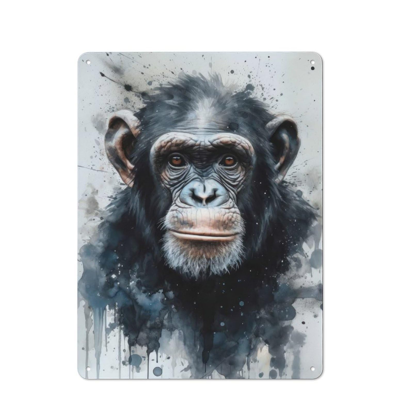 Junmoney Chimpanzee Ape Artistry Vintage Tin Sign 40X30cm With For Kitchen Or Home Bar, For Metal Sign Collectors, For Kitchen And Home Bar Decor