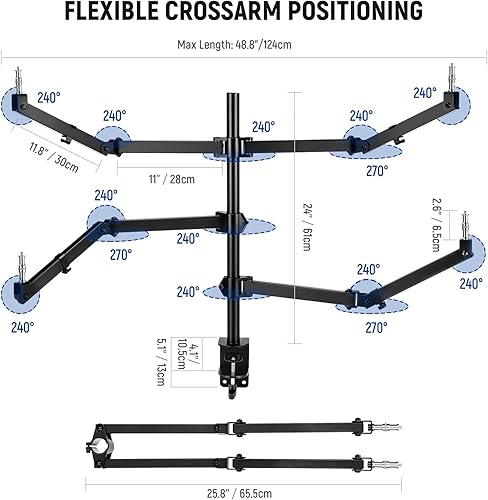 Miniatura 3 de NEEWER ST004 - Soporte para cámara web de escritorio, soporte de montaje para cámara web con 4 brazos articulados flexibles, tornillos de 38