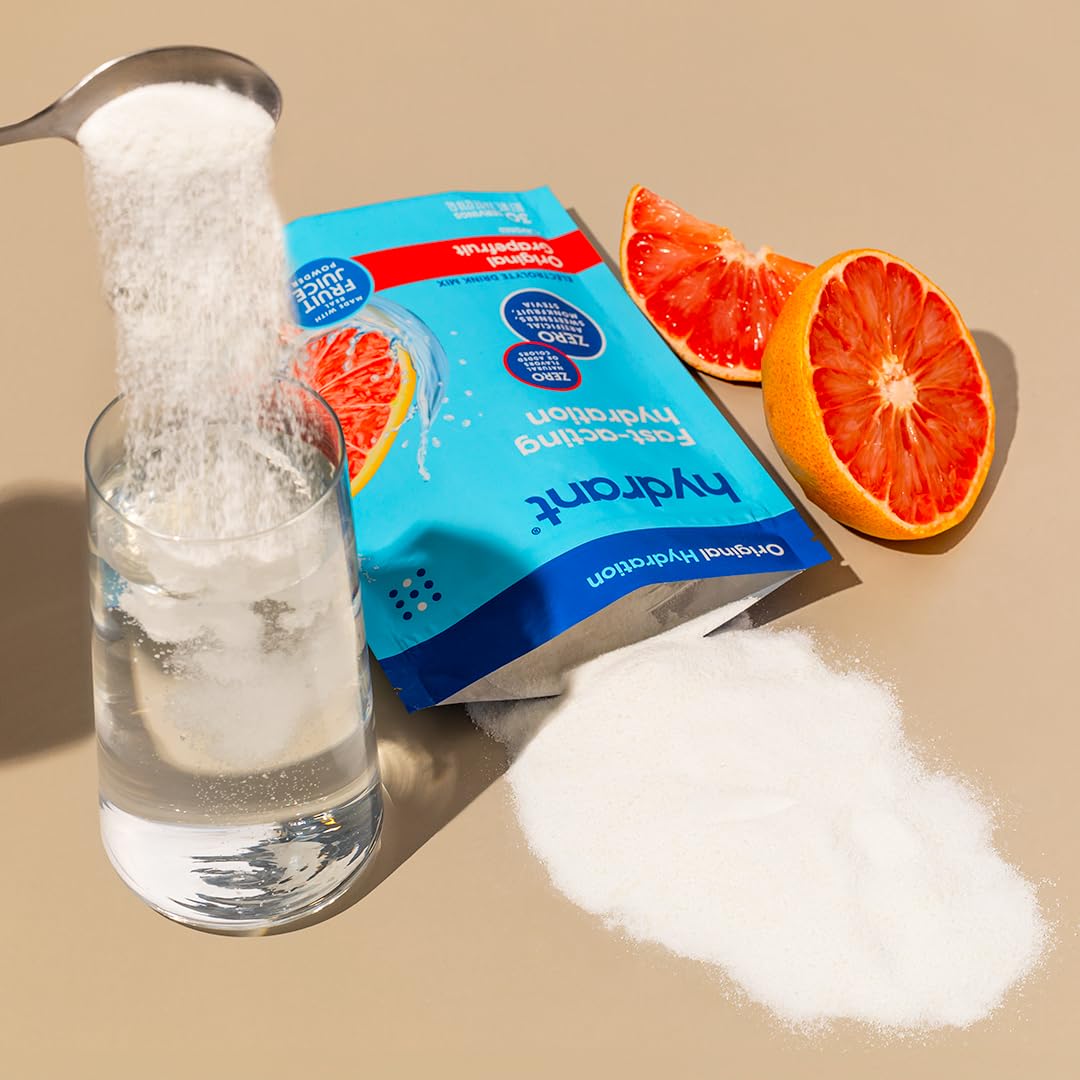 Hydrant - Hydration Powder, Grapefruit Flavor, 30 Servings Instant Electrolyte Rehydration Powder - Low Sugar Drink Mix for Daily Use, Travel & Workouts