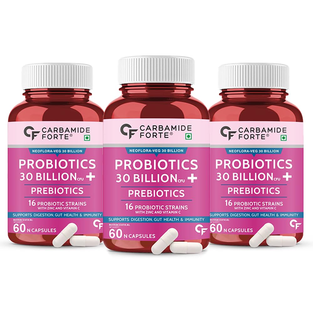 Probiotics Supplement 30 Billion for Women & Men - 60 Veg Capsules (Pack of 3)