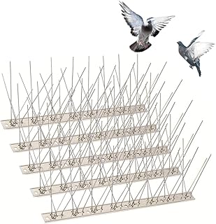 10 Pack Stainless Steel Bird Spikes 4M(13ft), Metal Bird Deterrent Spikes Stainless Steel Fence Spikes, Bird Deterrent Spikes Outdoor for Pigeons Squirrel Cat Raccoon and Other Small Birds