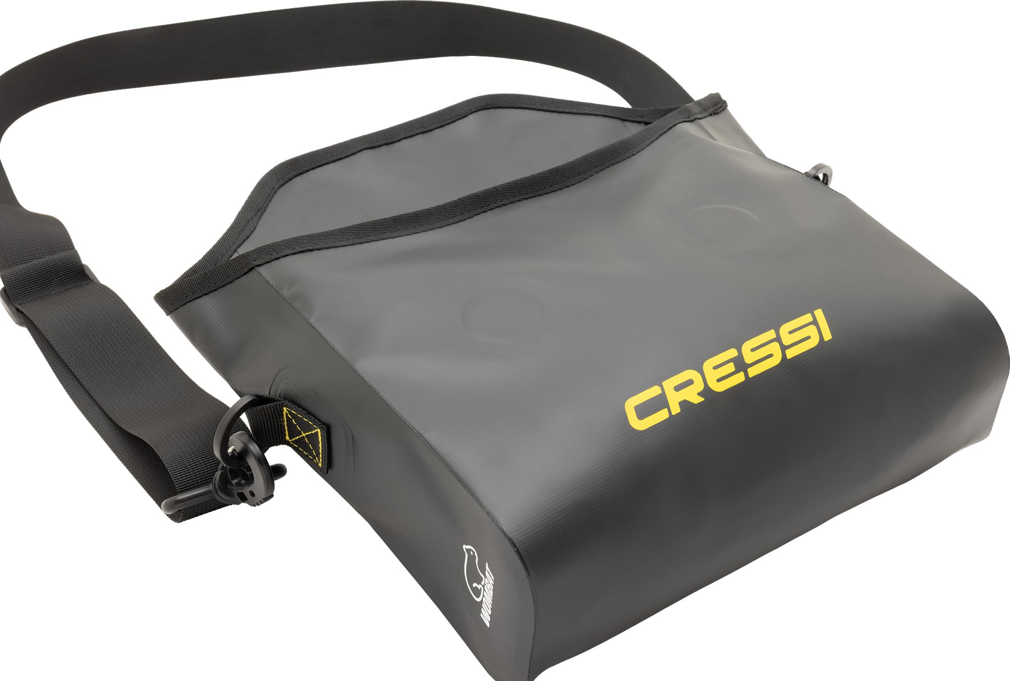 Cressi Wombat Pouch Black - Borsa Marsupio Multiuso Impermeabile realizzata in PVC Tarpulin Nero, progettata per Trasporto Protezione Oggetti e Accessori Vari da Acqua, Sabbia, Polvere e Umidità