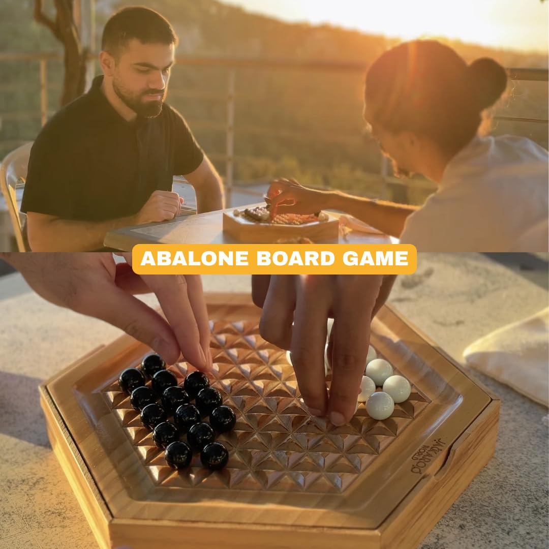 Abalone - Juego de mesa - Juego de estrategia de mármol - Juegos de 2 jugadores - Juego de ajedrez de mármol - Juego de mesa de ajedrez intelectual - Juegos de estrategia para adultos