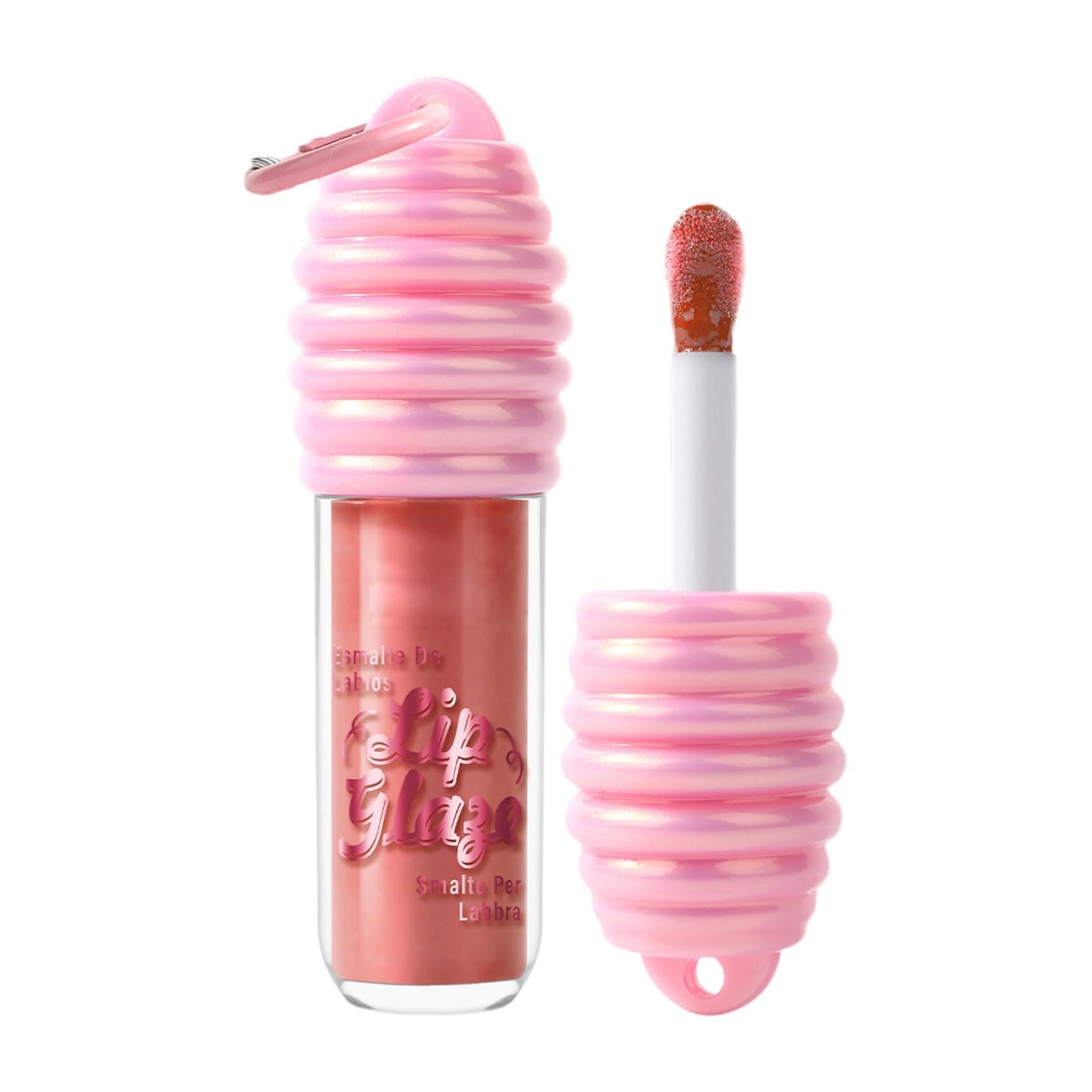 Everyday Essential Lip Plumper Trio, 3 Moisturizing Tinted Lip Glosses, Buildable Color Makeup Kit with Pendant Orange One Size One Size Orange