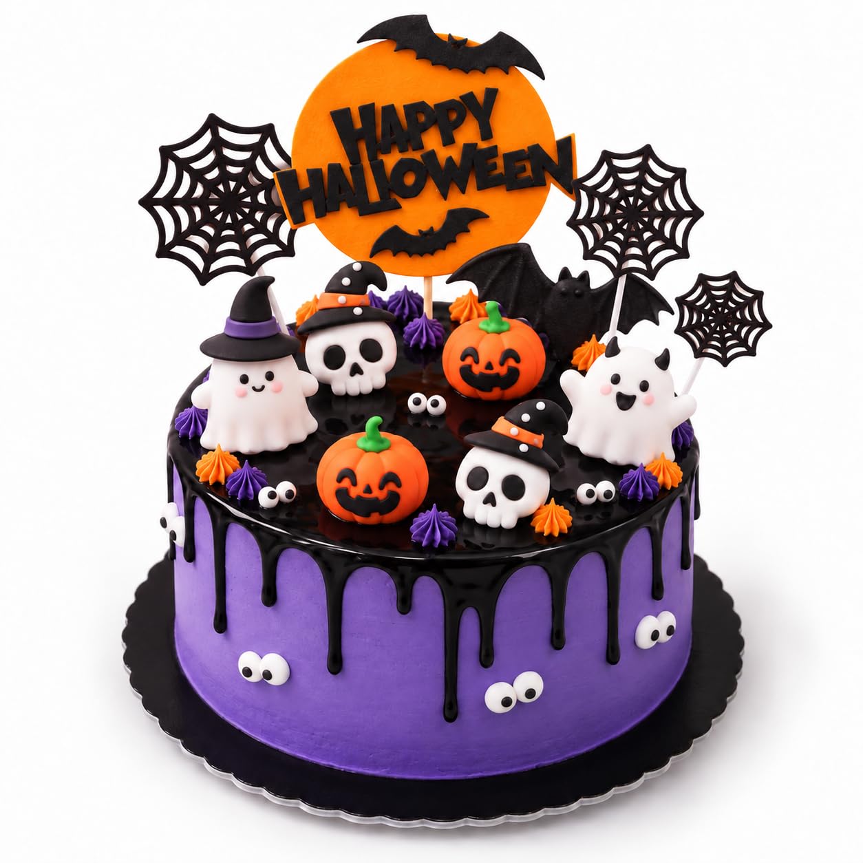 BIrsssEE 22PCS Halloween Cake Topper Set Pumpkin Bat Castle Ghost Halloween Cake Decorations for Halloween Theme Party Baby Kids Birthday Cake Supplies