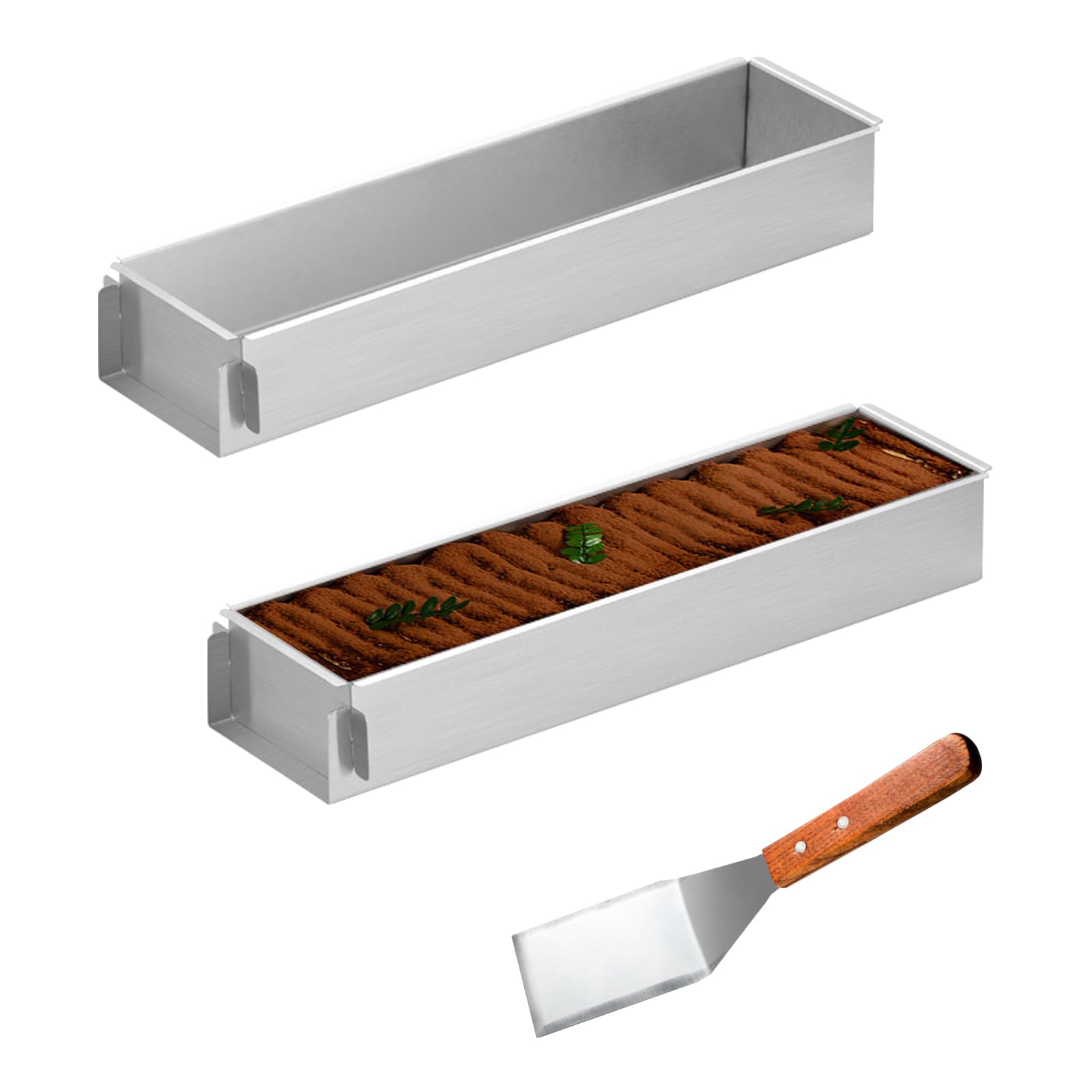 Teglia Rettangolare Per Tiramisù E Dolci, Antiaderente, Bordi Regolabili, 41x10 Cm