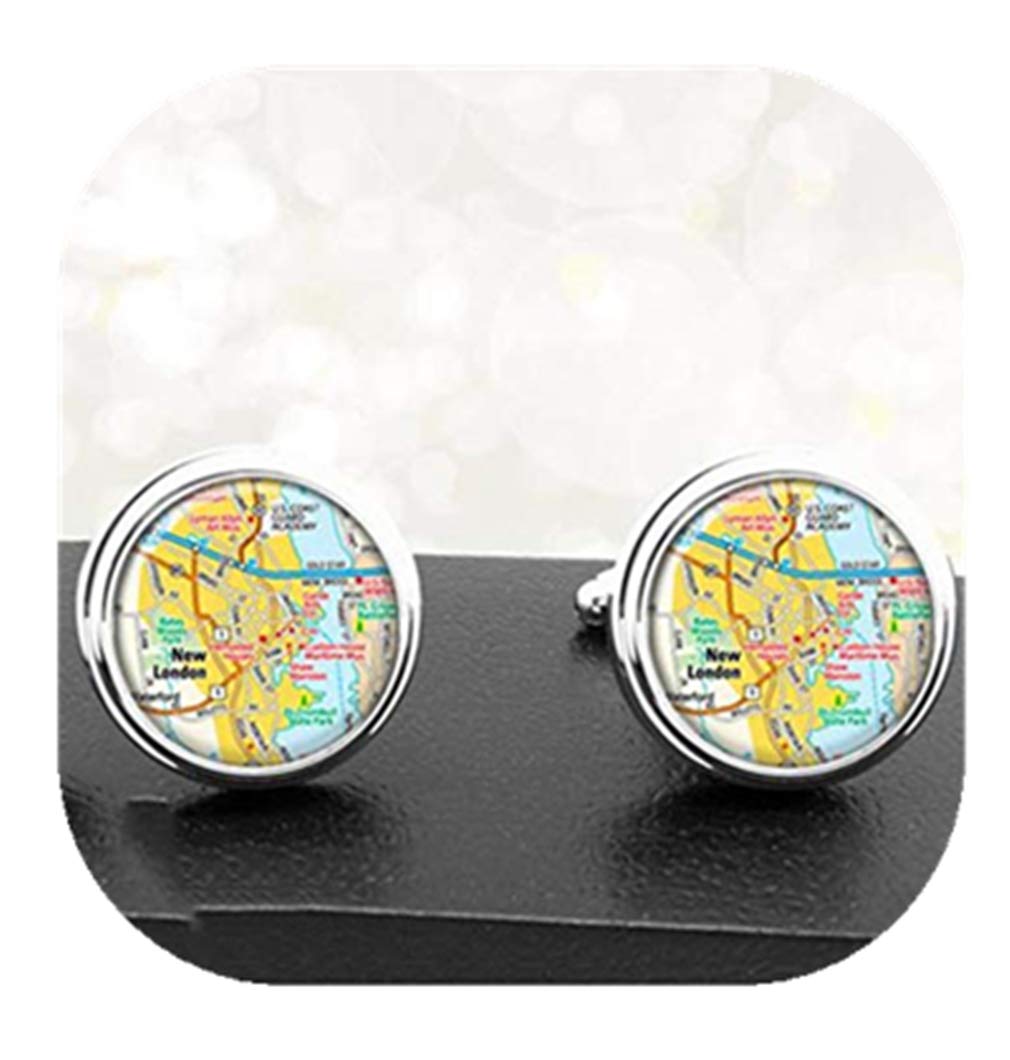 heng yuan tian cheng Map Connecticut New London Handmade Cuff Links City Maps