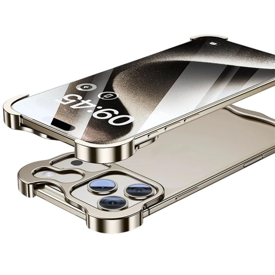 Custodia protettiva in metallo senza cornice con paraurti e angoli rinforzati per iPhone 17 Air 16 E 15 14 13 12 Pro Max Plus 17air 17pro 16e 16pro, cover antiurto per telefono (per iPhone 13 Pro Ma