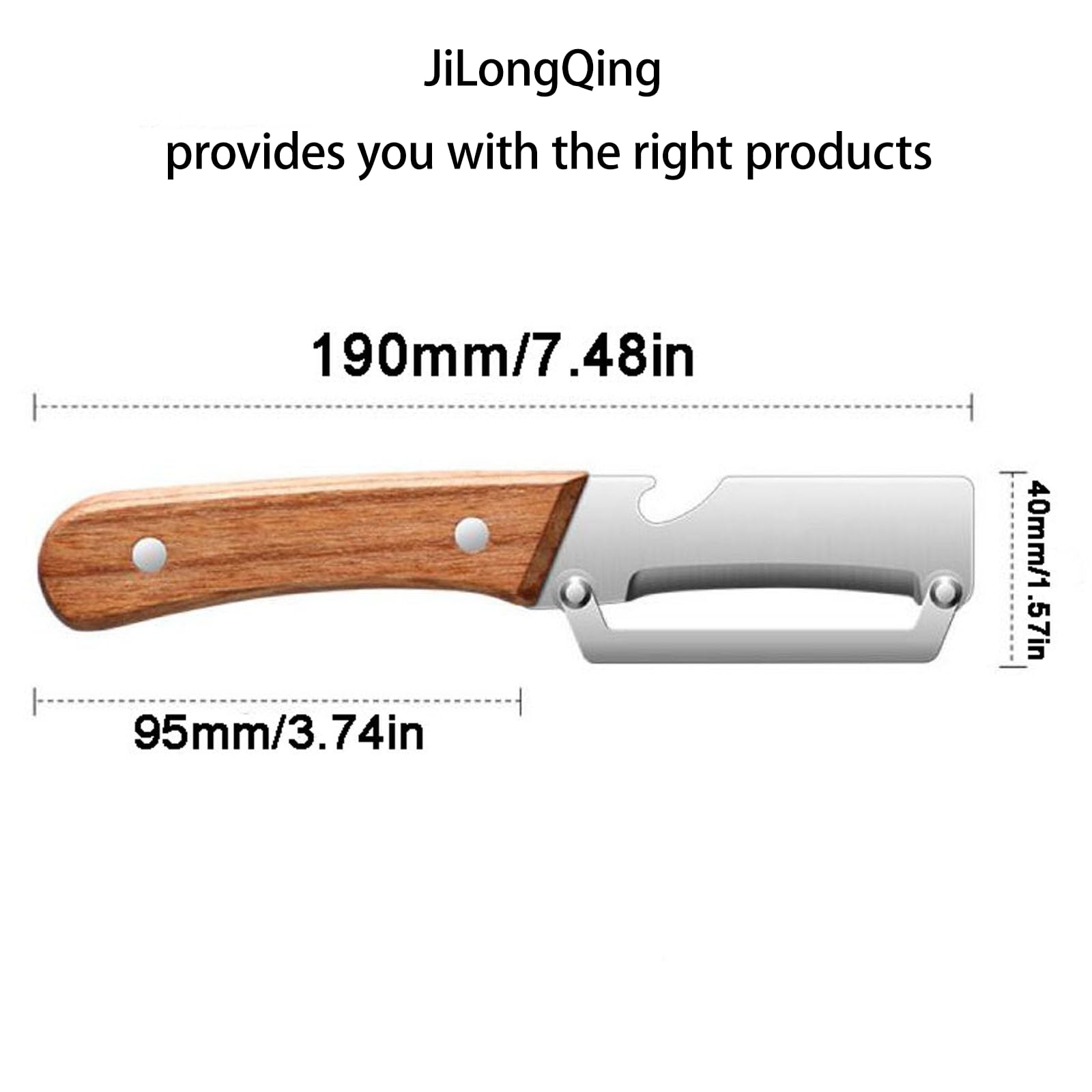 Stainless Steel Vegetable Peeler with Wooden Handle - Ergonomic Potato Peeler & Fruit Slicer, Sharp Blade for Carrot, Apple, Kiwi, Orange, Easy Grip Kitchen Tool (1 Pack) — view 2