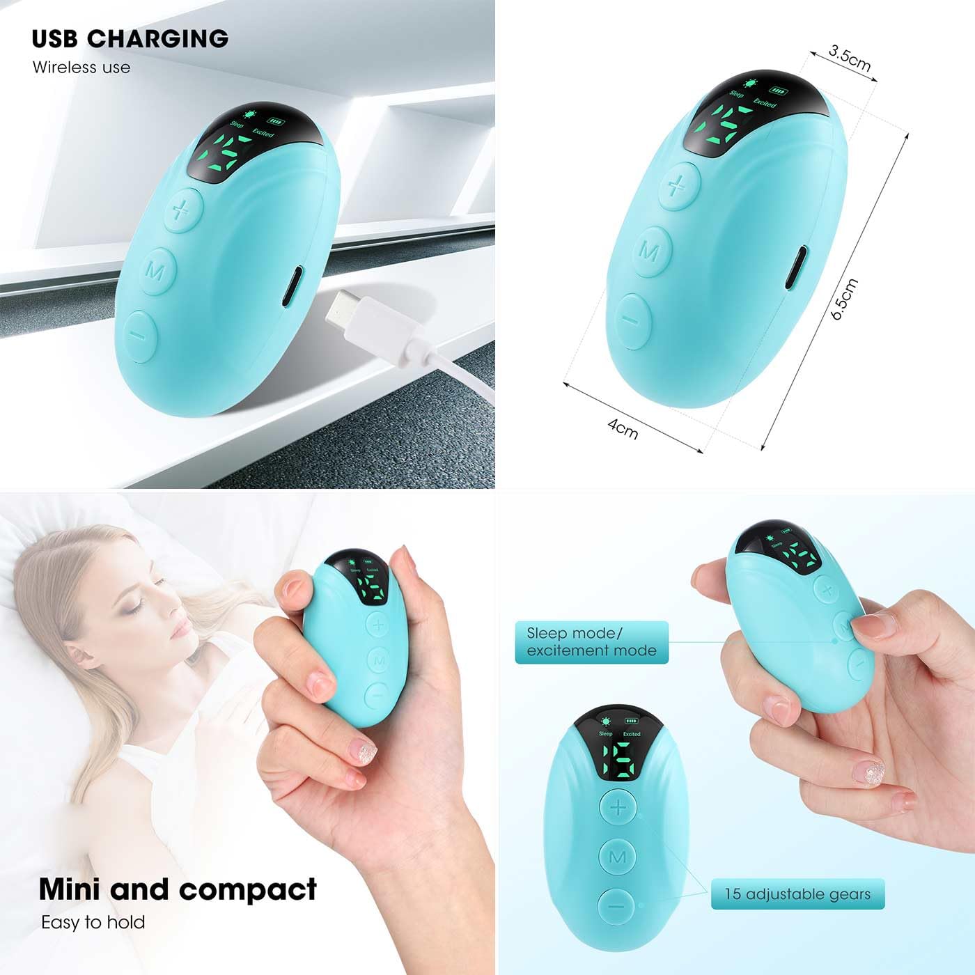 Neurocontrol Dispositivo para Ansiedad - Natural Sleep Aid Device,Calm Anxiety Device,Hand Held Nighttime Sleep Aid Device,Portable Fast Sleep Device,Improved Sleep Anxiety,Small Easy to Carry (White)