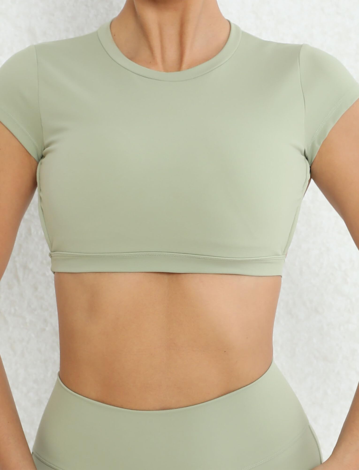 SEAUR Top corto da donna con schiena scoperta da allenamento, maglietta da yoga, palestra, maniche corte, maglietta a compressione sexy per uscire