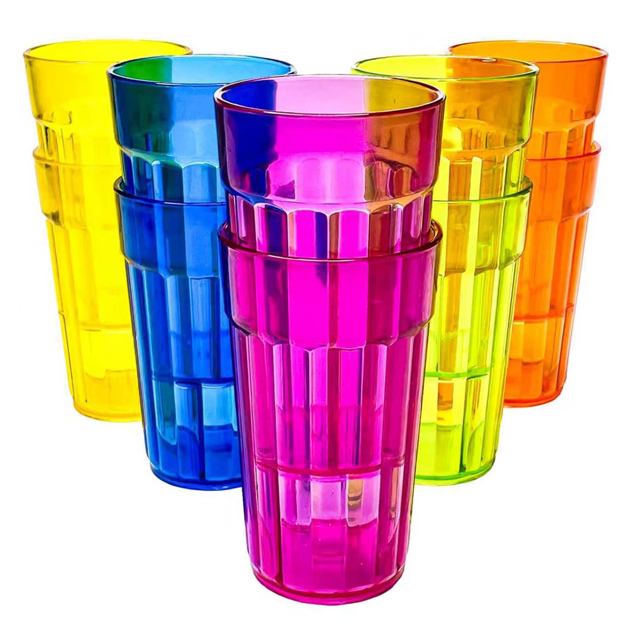 Honla 10 oz Highball Glasses Set of 10 Small Plastic Drinking Glasses Unbreakable Plastic Tumblers Water Juice Cups