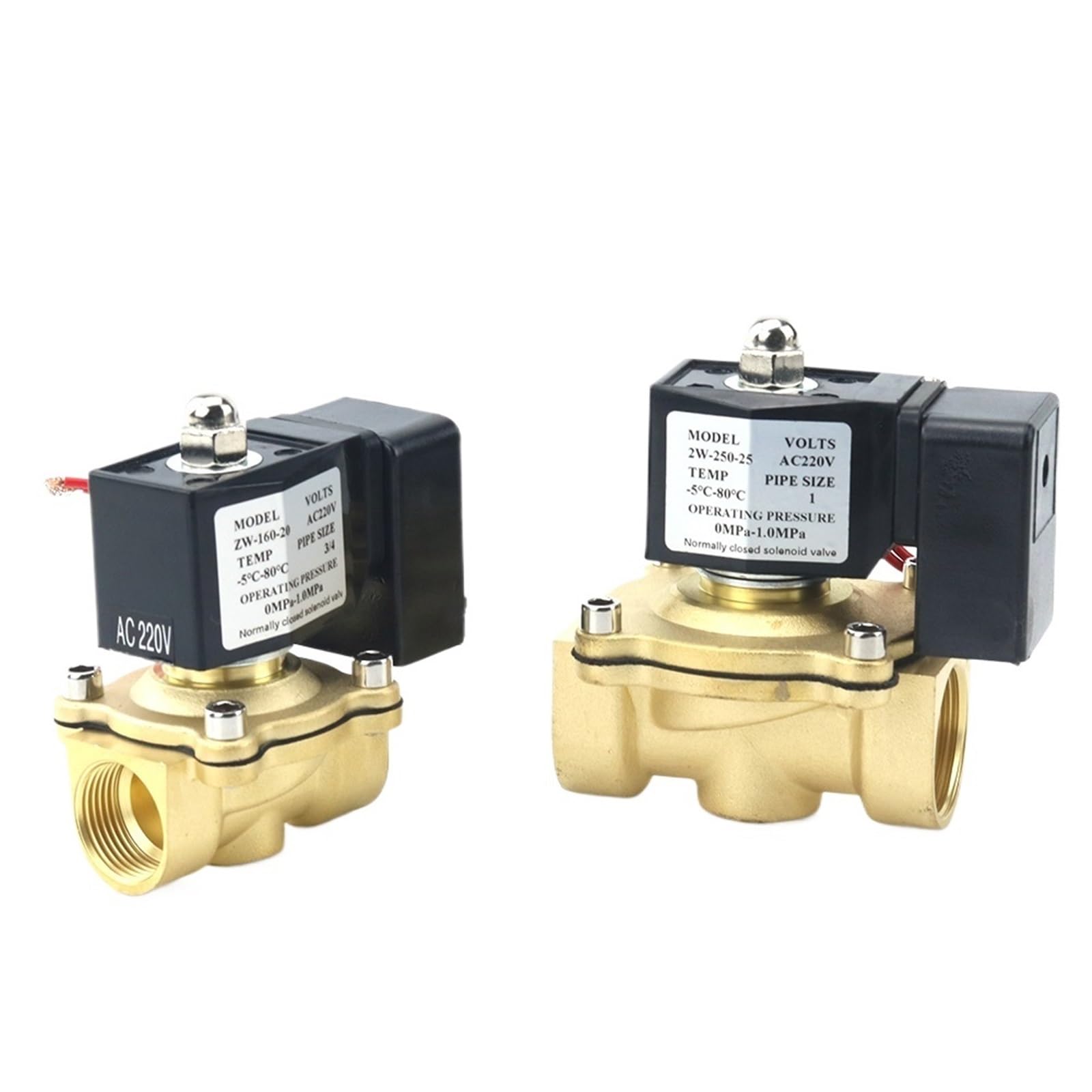 Nageoixsg 3/4 1/2" " 1" Normally Closed Brass Electric Solenoid Valve(",Dc12v,Nbr Seal)