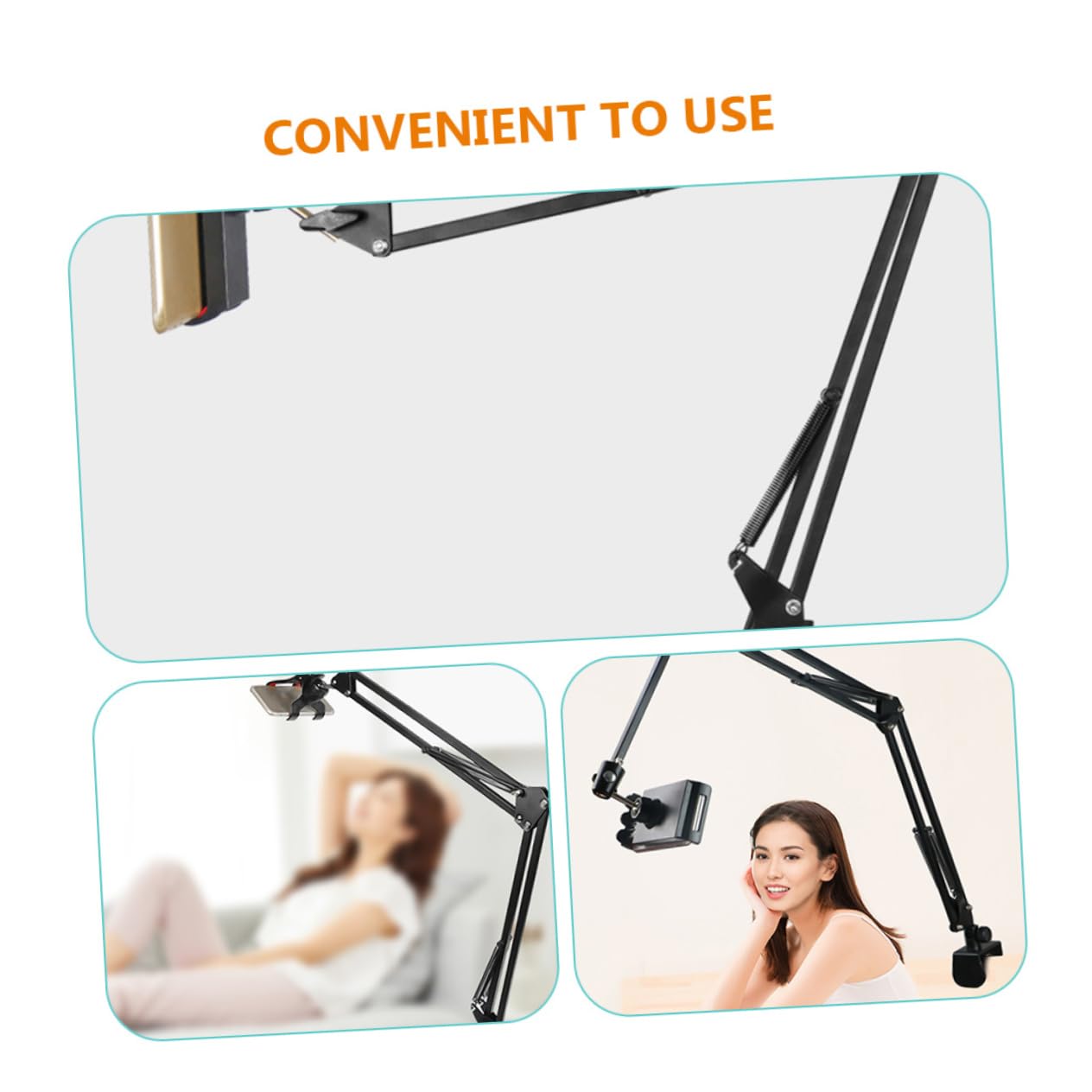 KOMBIUDA Soporte para Teléfono Móvil Telescópico Ajustable Soporte De Metal Plegable para Escritorio Simple para Teléfono Celular