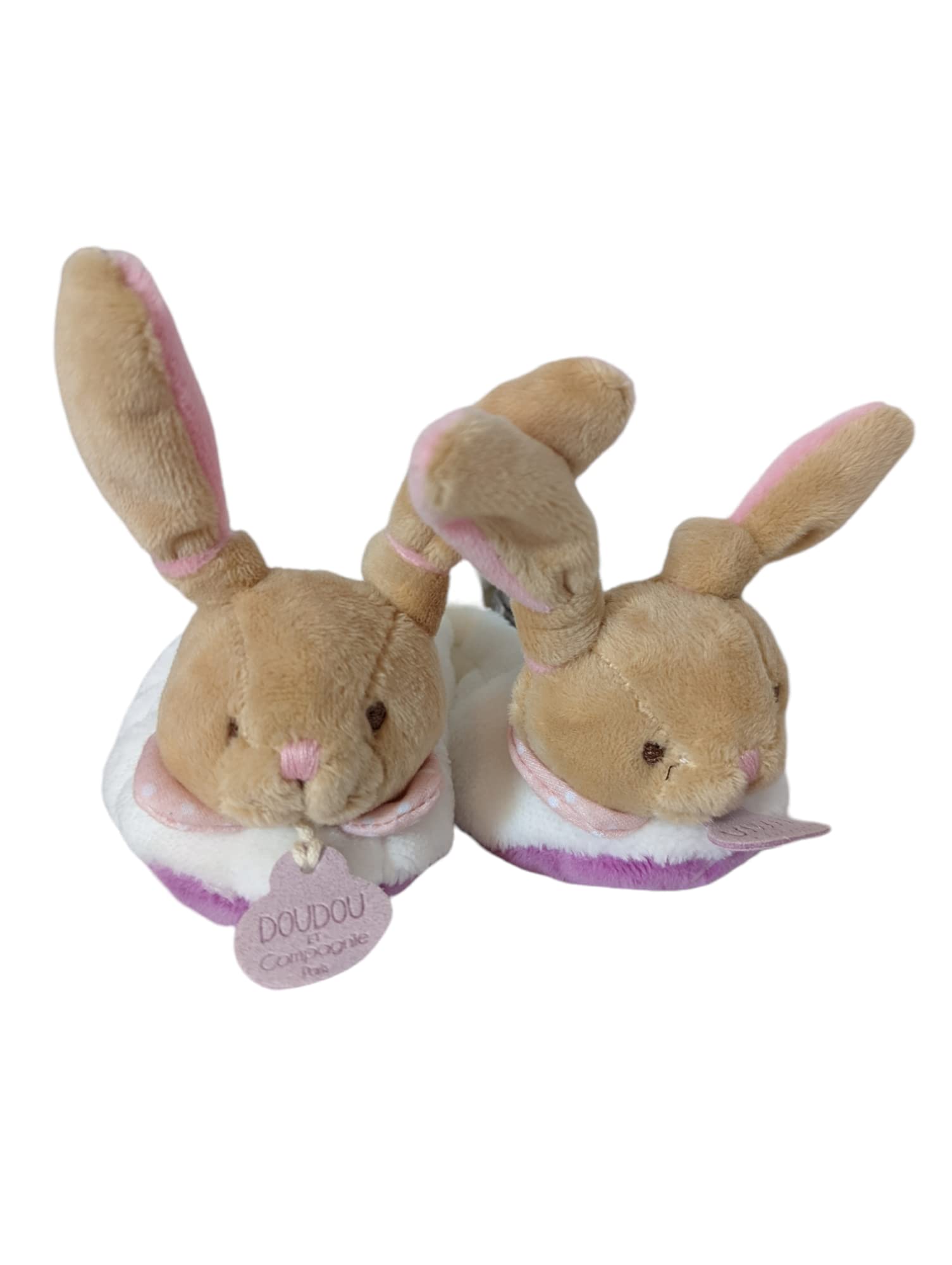 Doudou Et Compagnie Paris Bear Baby Bootie Slippers Blue White Soft Fur