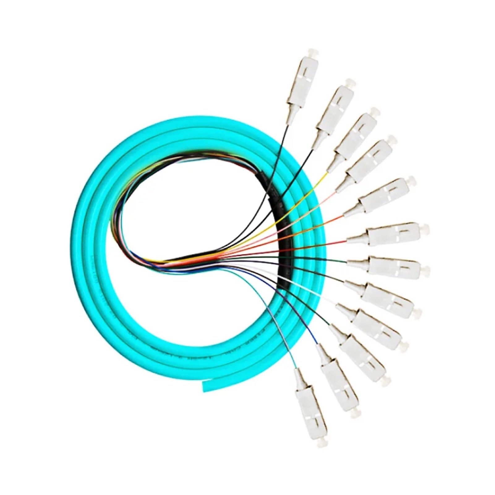 Cordon de Brassage Fibre Optique Pigtail, OM3, Multimode, 0.9mm, Cavalier 50/125, SC, FC, St, LC, câble en Cuir, 1.5m, Lot de 10 pièces(FC 1.5 metres-10pcs)