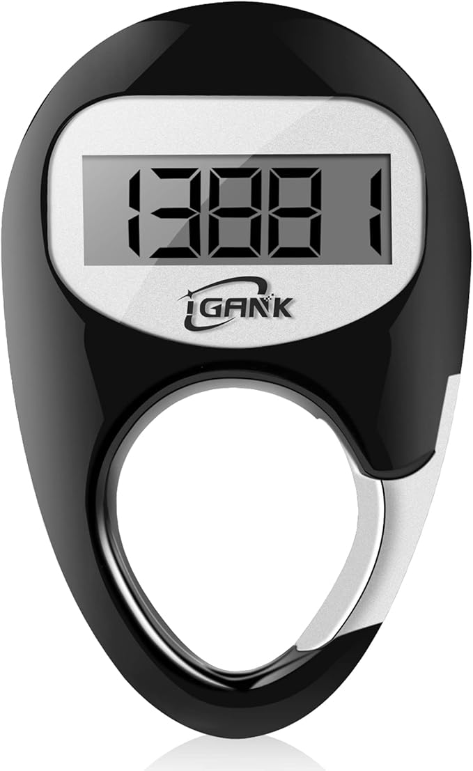 iGANK Simple Walking Pedometer Step Counter for Men Women Kids (Black