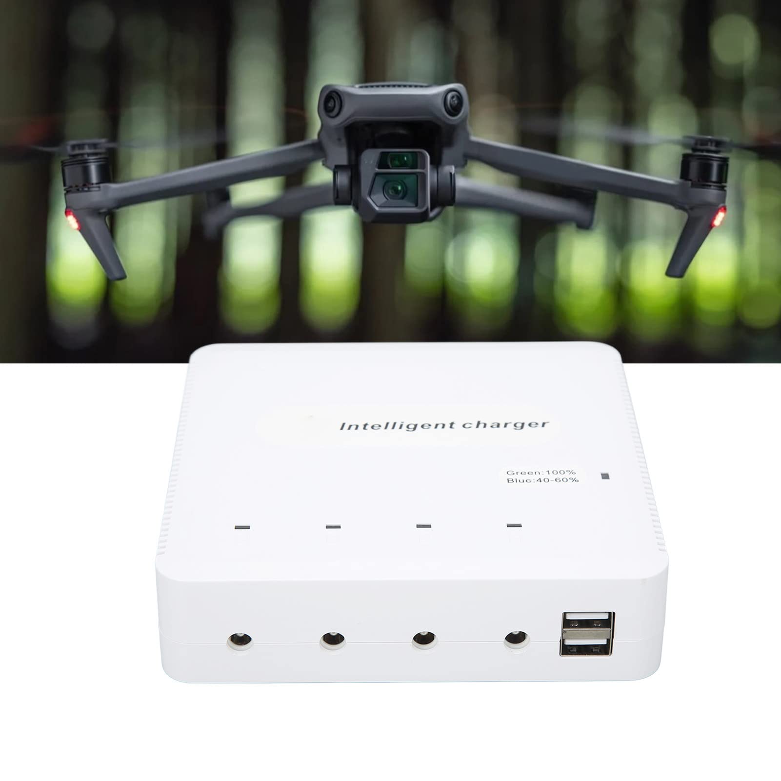 Generic Chargeur de Batterie Intelligent pour Drone, Contacts en Plastique Plaqués Or, Chargeur de Batterie pour Drone pour UAV (Prise UE 100-240V)