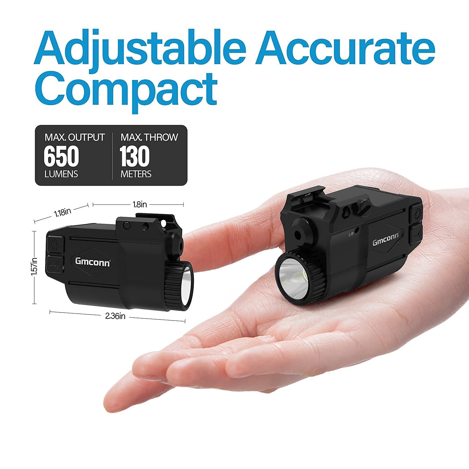 Gmconn Tactical Gun Light and Green Laser Sight Combo 650 Lumens