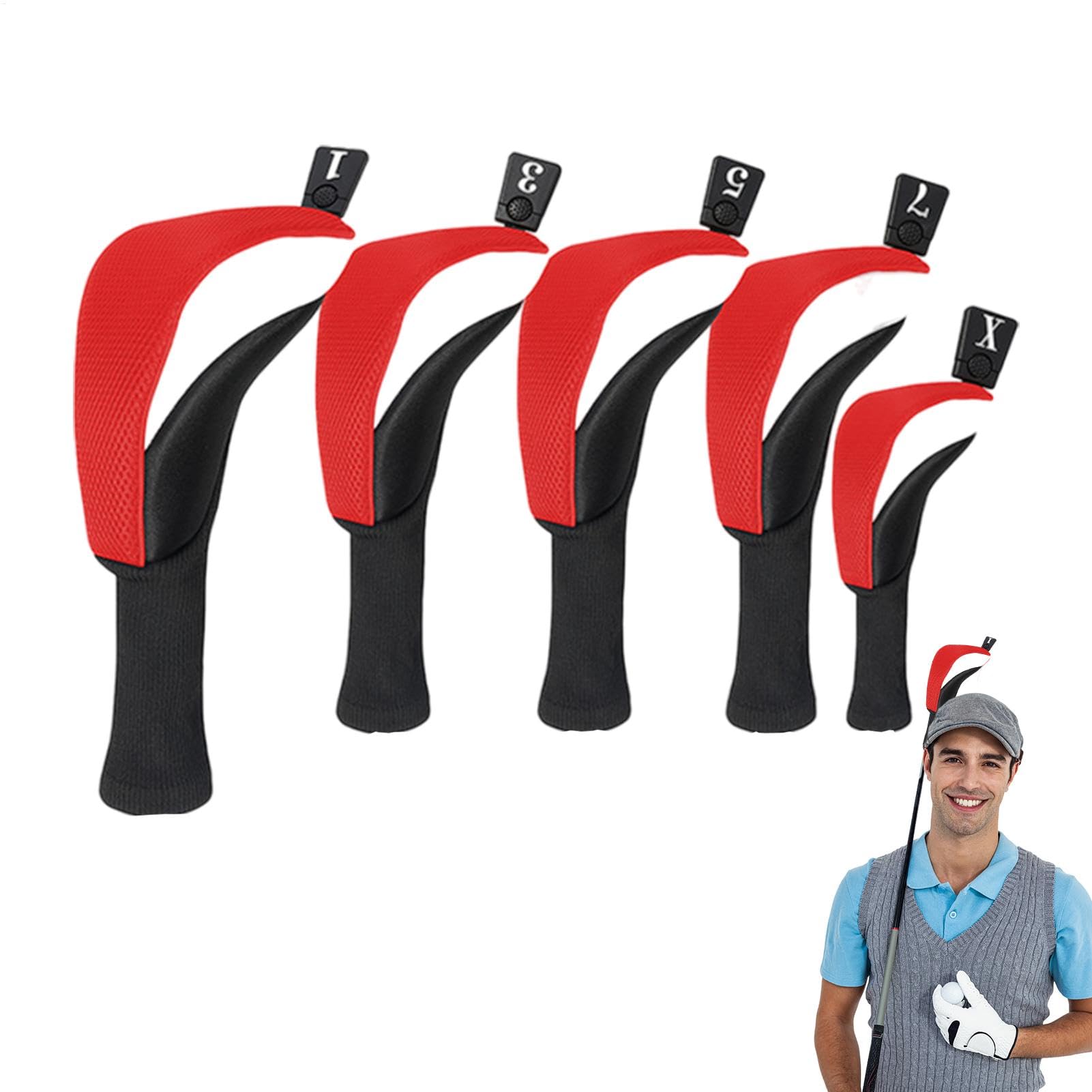 Golf Wood Headcovers, Hybrid Golf Headcovers, Breathable Club Covers, Long Neck Headcovers, Protective Club Covers, Dustproof Golf Headcovers, Numbered Golf Headcovers, Fairway Wood Covers