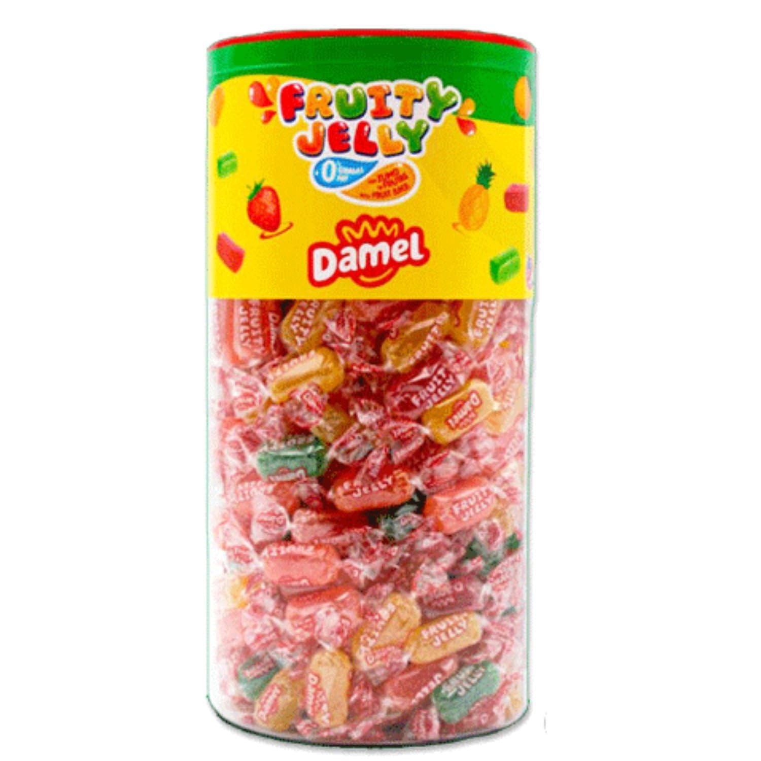 Fruity Jelly Damel Caramelos Envueltos 0% Grasas - Tarro Reutilizable | Contiene 1,7kg