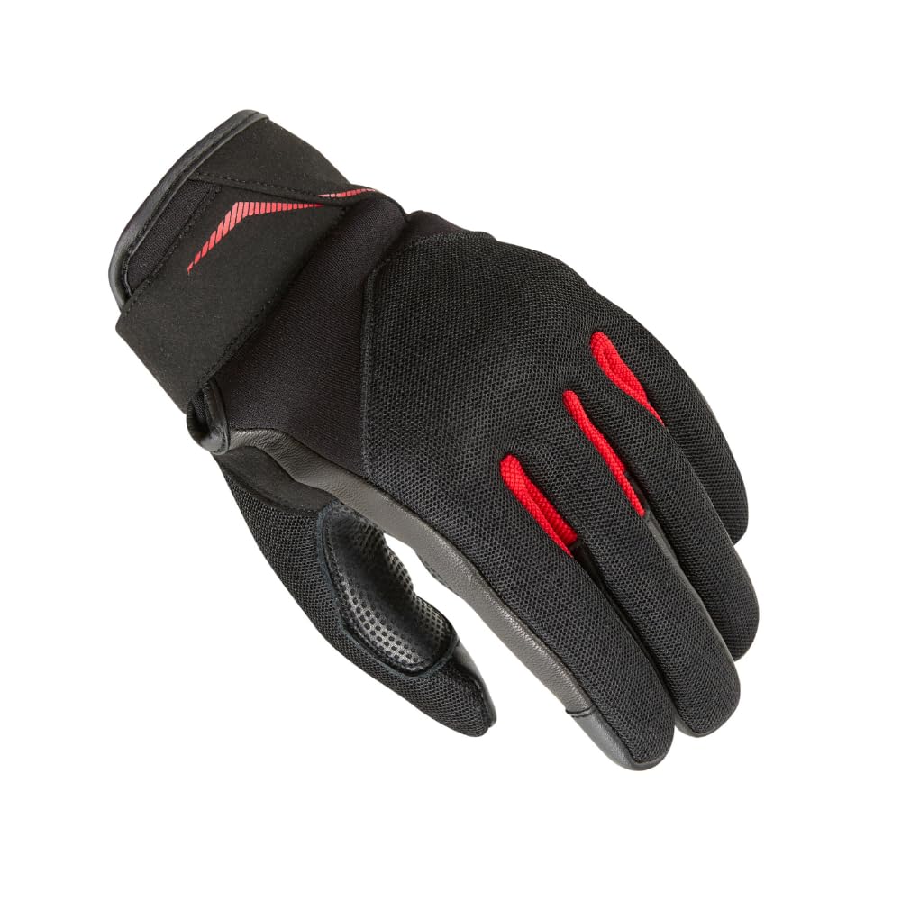 KSK Gants Été VERAO Gants Moto, Scooter Noir et rouge