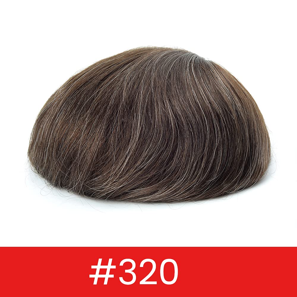 Lordhair Human Hair System for Men Mens Toupee 0.03mm Thin Skin Hair Replacement System Base Size 8x10 Inch Light Medium Density Hairpiece - Image 2