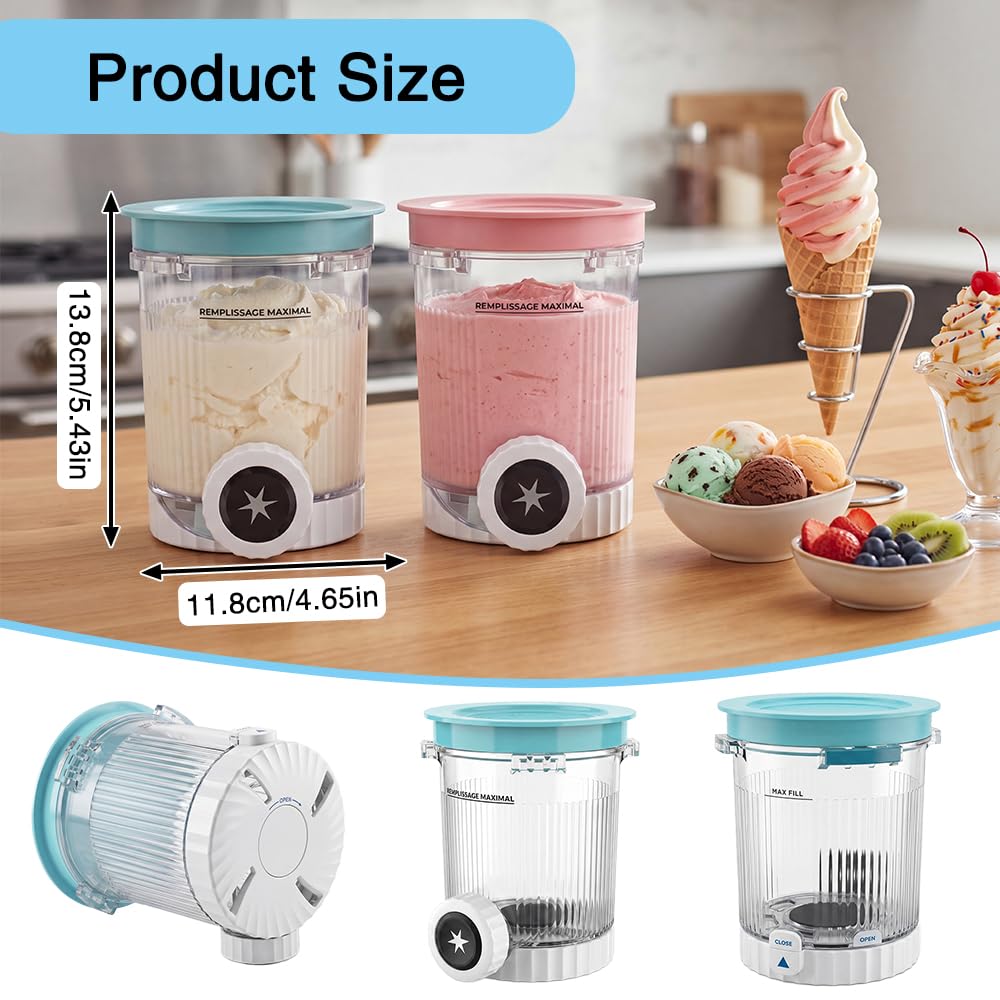 Golgner 2 Stück Ninja Swirl Creami Behälter, Tubs Zubehör für die Ninja Creami NC701 NC700 Serie, Behälter für Ninja Creami Swirl Pints und Deckel, BPA-frei für Ninja Creami NC701 NC700 Serie