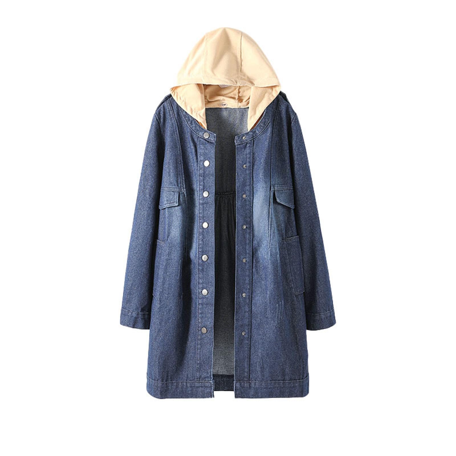 Chaquetas Vaqueras De Mujer, Chaquetas De Mezclilla Classic Trucker Corte Ajustado Color con Cuello Kent Y Bolsillos, Chaqueta Elástica Chaqueta De Jean Chaqueta De Entretiempo Chaqueta Mujer Jacket