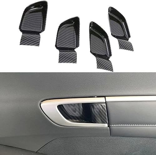 Accesorios de decoración de estilo de fibra de carbono ABS, 4 unidades, cubierta de marco de cuenco de puerta interior, para Hyundai Sonata 2020-2023