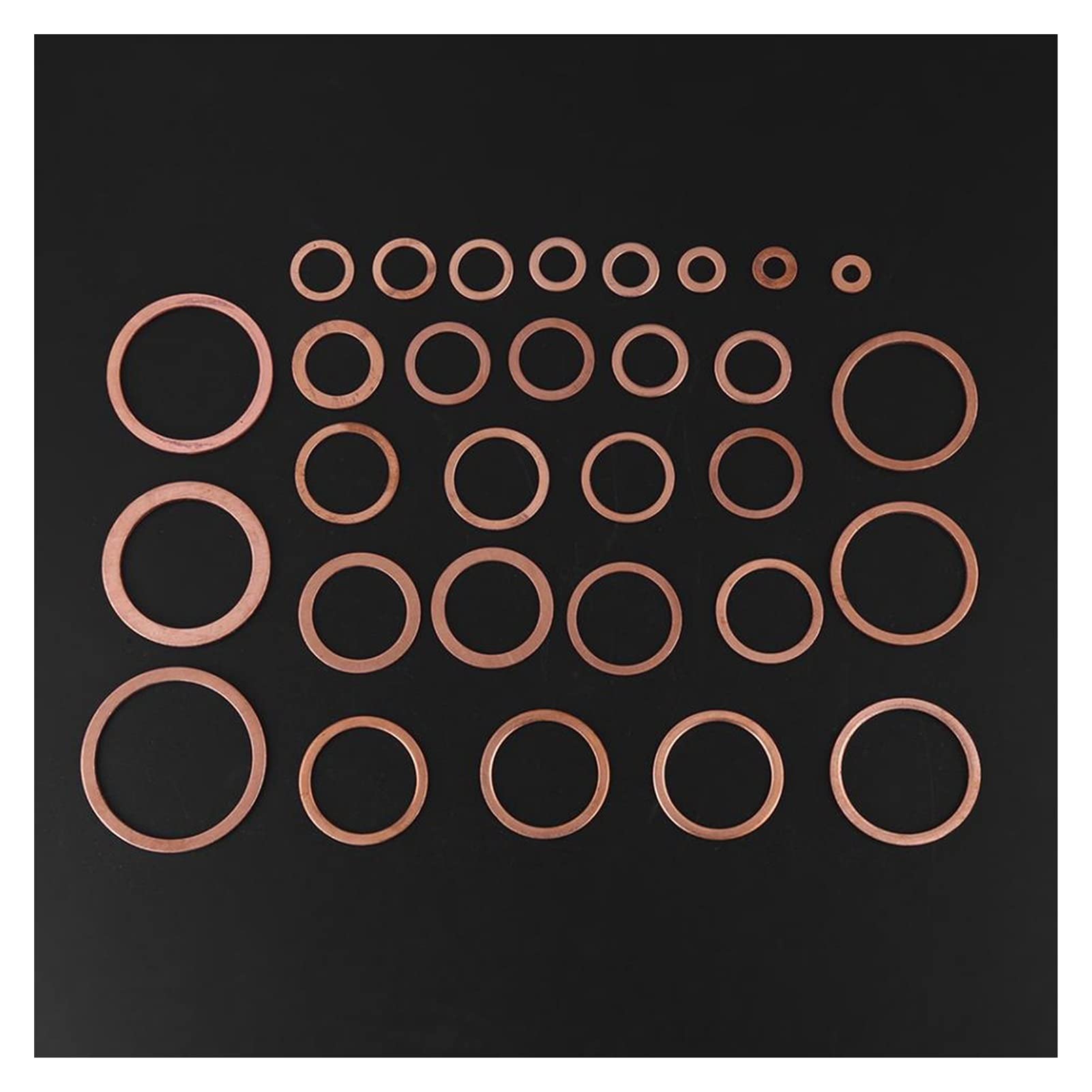 Wshao store 568 sztuk/zestaw miedzianych uszczelki Uszczelki Płaska pierścień Zestaw z plastikowym pudełkiem Zestaw asortymentowy ZESTAWY SAMPY WTYCNE PRZEŁĄCZNIK COPER WASHER