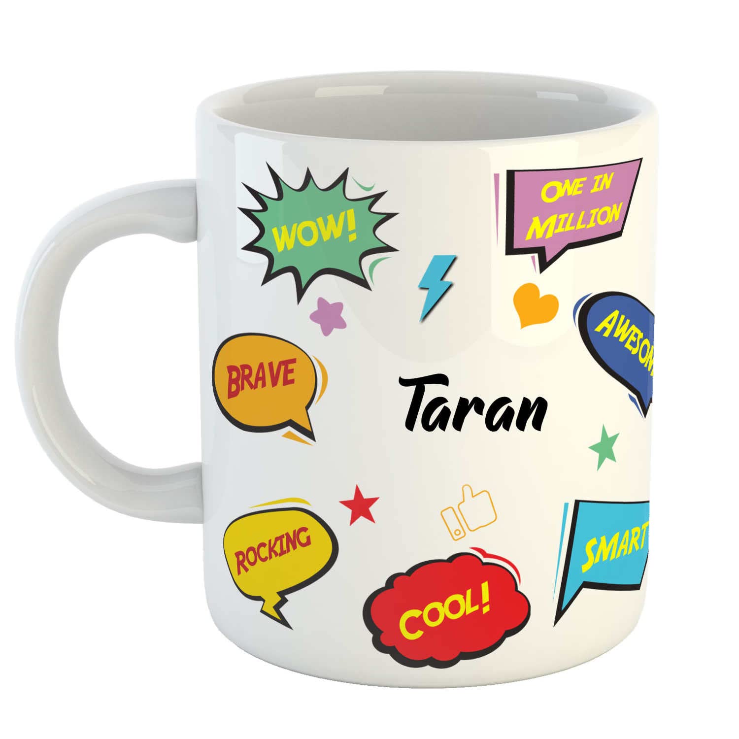 ASHVAH Customized Taran Name Ceramic Coffee Mug - Best Birthday Gift for Daughter, Son, Sister, Brother, Return Gift for Kids, Name -Taran