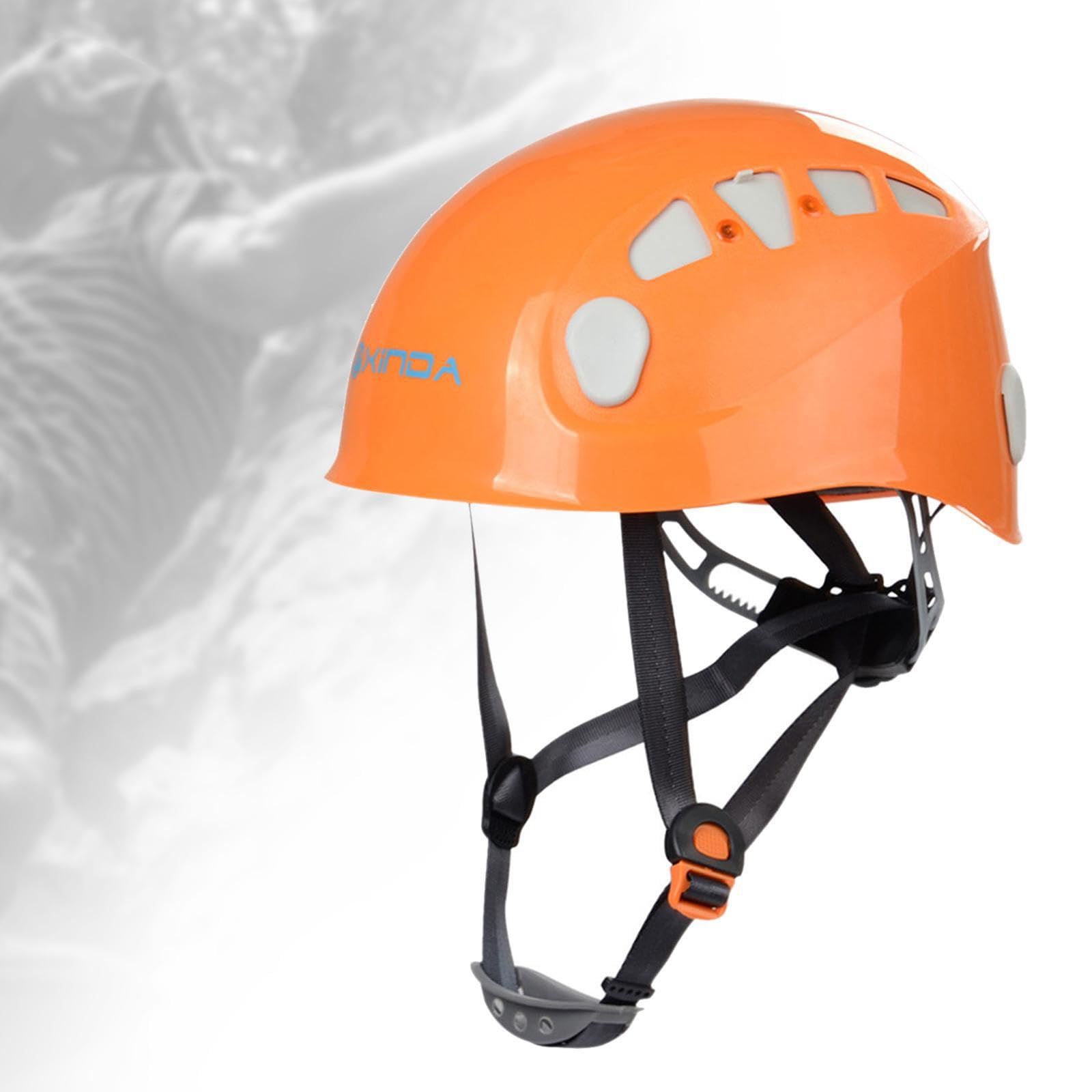 Casque d'escalade pour ouvrier du bâtiment, casque de sécurité pour hommes, femmes et adultes, travail dans les arbres, bleu, Orange, 26x20.5 cm