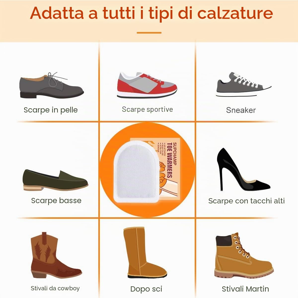 Scaldapiedi Monouso – 10 o 40 Paia di Scalda Dita dei Piedi Adesivi, Cuscinetti Riscaldanti per Scarpe e Stivali, Attivati all’Aria per Escursionismo, Sci, Lavoro Invernale all’Aperto, Uomo e Donna