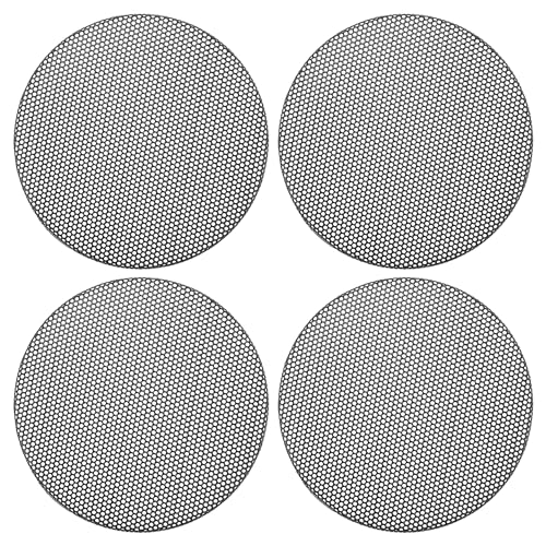 ACROPIX ユニバーサル3"スピーカーグリルメッシュ オーディオサブウーファー用 84x6.5mm フレームなし ブラッ ク - 4個セット