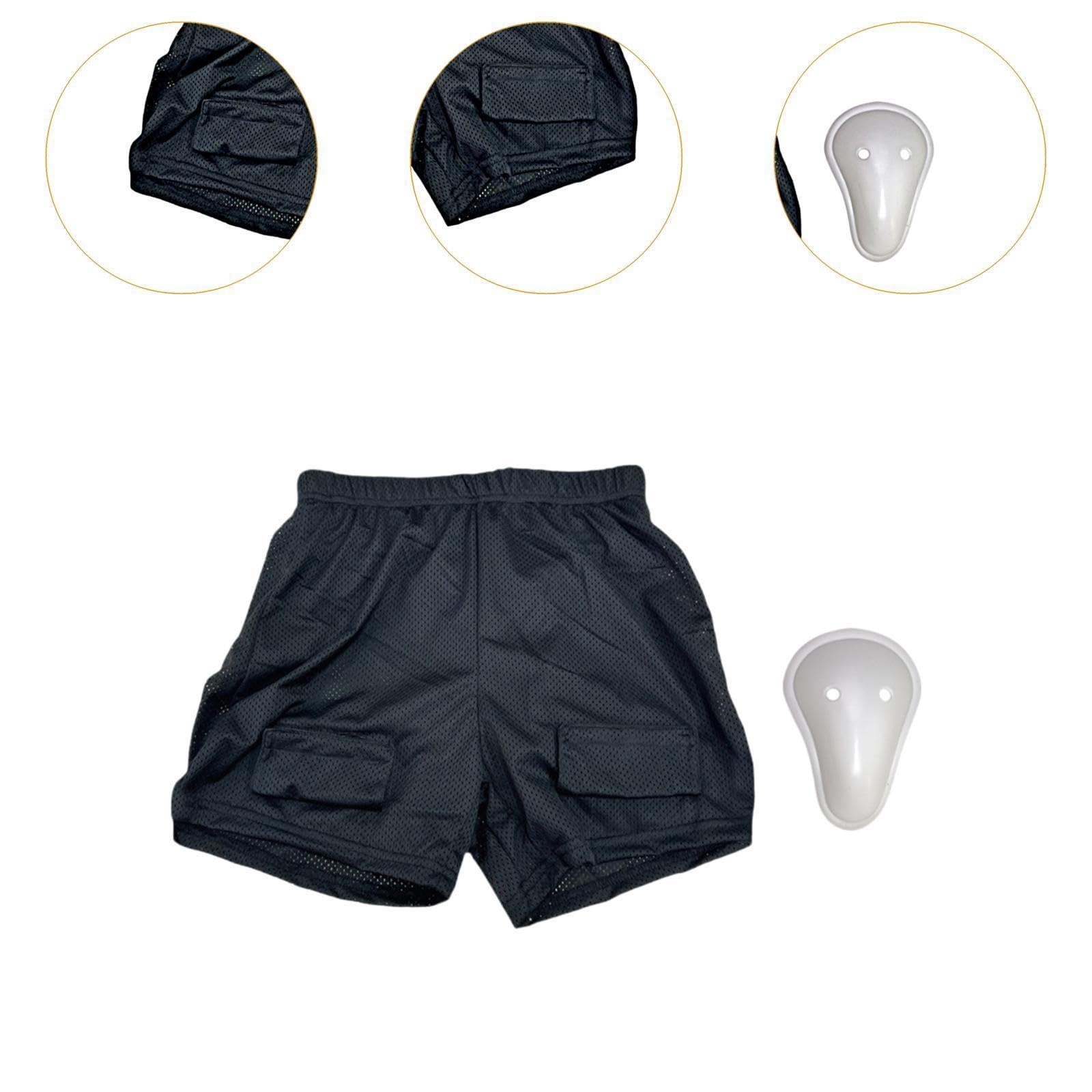LOVIVER Pantalones Cortos de Hockey para Hombre, Malla Transpirable, Soporte Y Protección