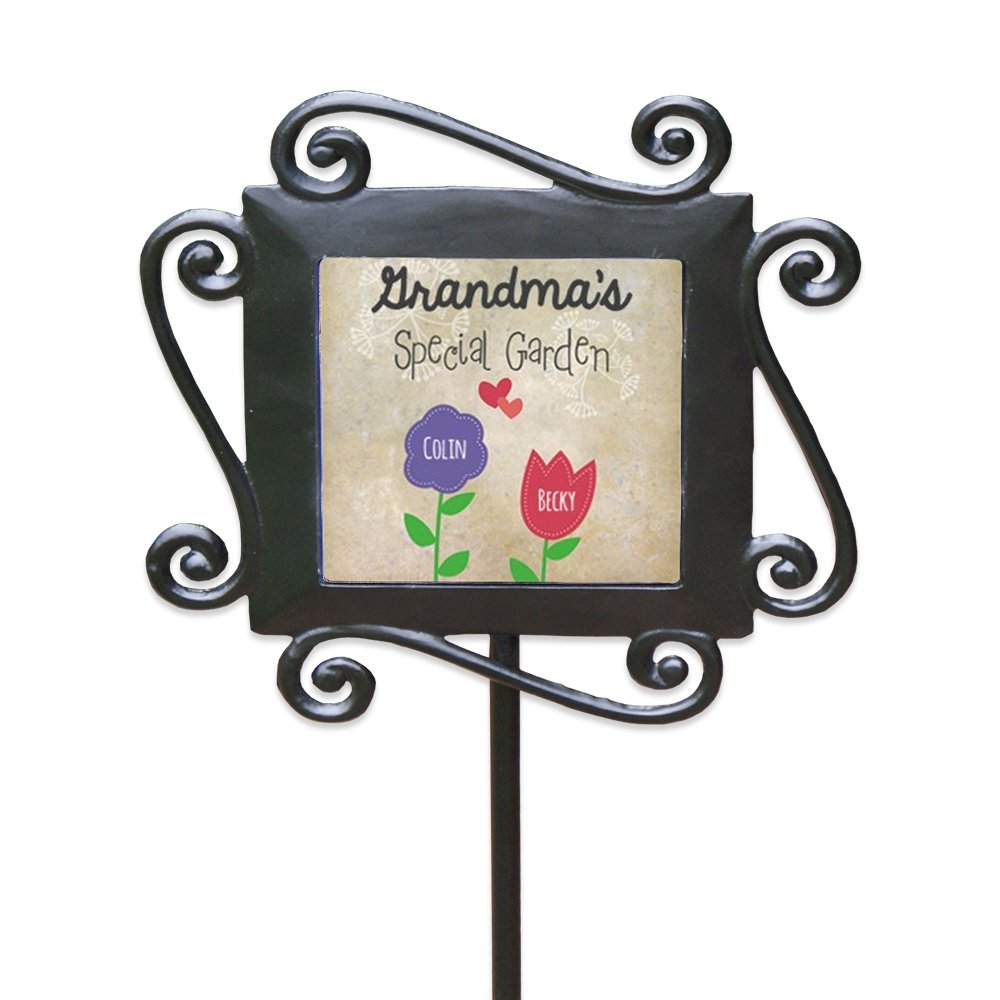 GiftsForYouNow Grandma’s Special Garden Personalized Garden Stake, 2 Names