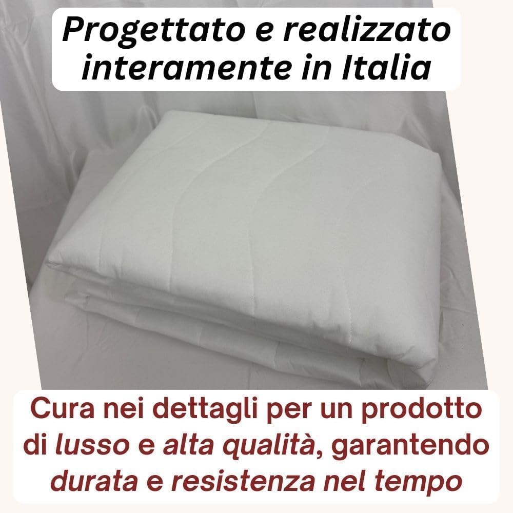 L'ANTICO ARCOLAIO - Coprirete Singolo 90x200 con Lacci per Fissarlo Saldamente agli Angoli del Letto, Coprirete Trapuntato per Letto Singolo Prodotto Italiano, Materiale Anallergico e Antiacaro