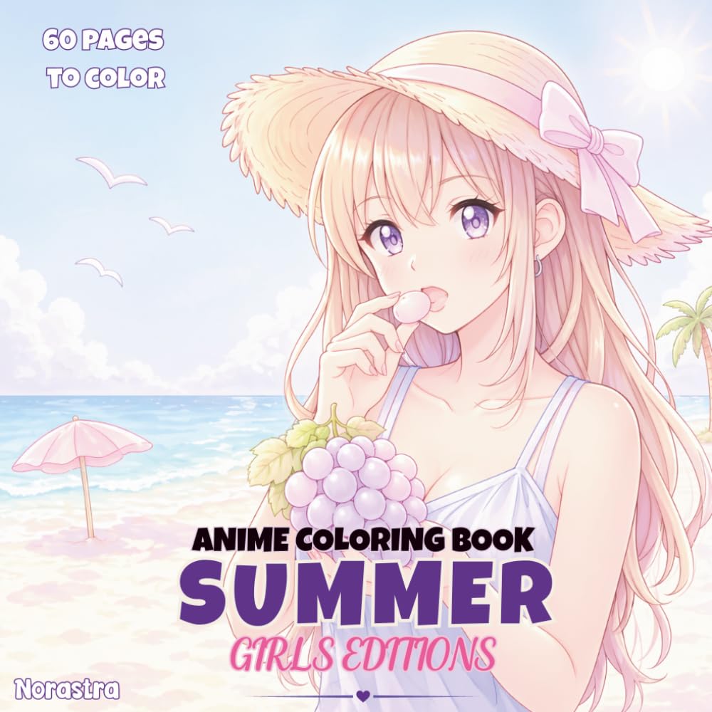 The Summer Anime Coloring Book For All Ages: 30+ Cute Anime Illustrations for Stress Relief and Creative Fun (For All Ages)
