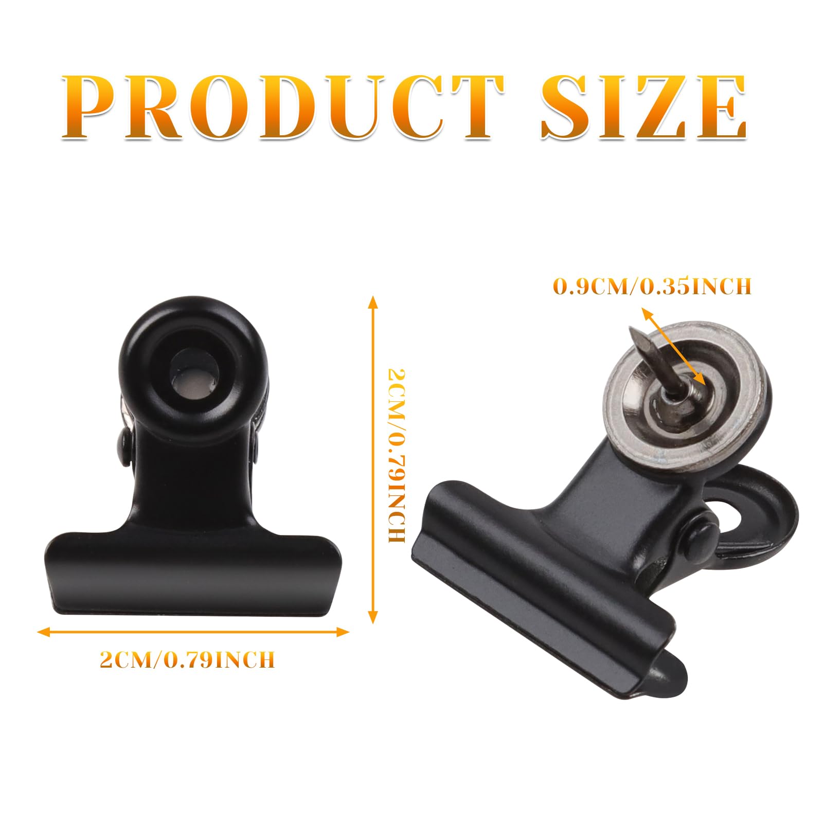 BLMHTWO 30 ReißZwecken, Push Pin Clips Metall ReißNagelhalter Schwarz Clip mit Stift Bilder Von AufhäNgungszubehöR für Korkplatten FotowäNde Schwarze Bretter（2*2cm/0.78*0.78in）