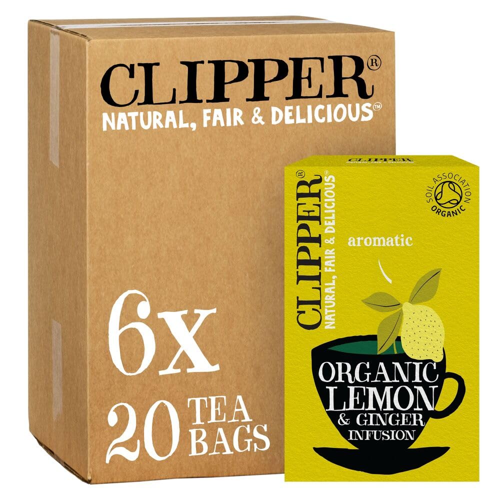 Clipper Organic Lemon & Ginger Tea Bags (Pack of 6)