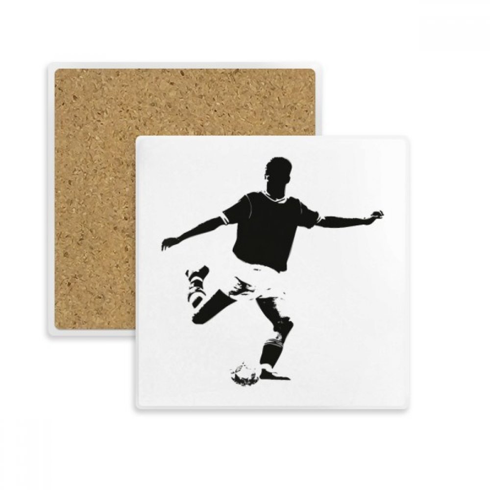 Dessous de verre football coaster de table en pierre absorbante pour tasse et verre