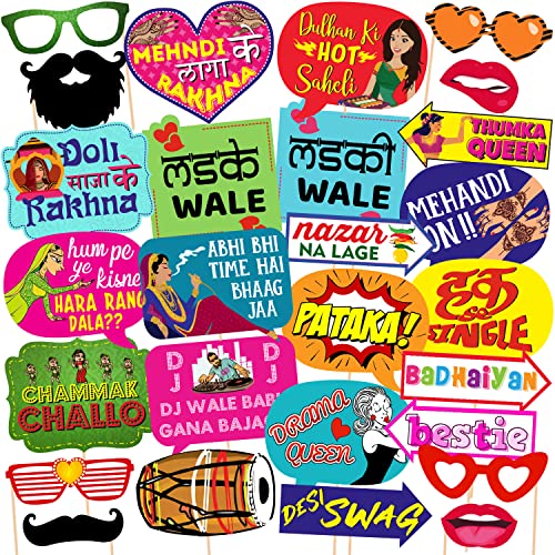 27 Pcs Mehandi Props for Photoshoot,Marriage Props for Wedding,Haldi Props