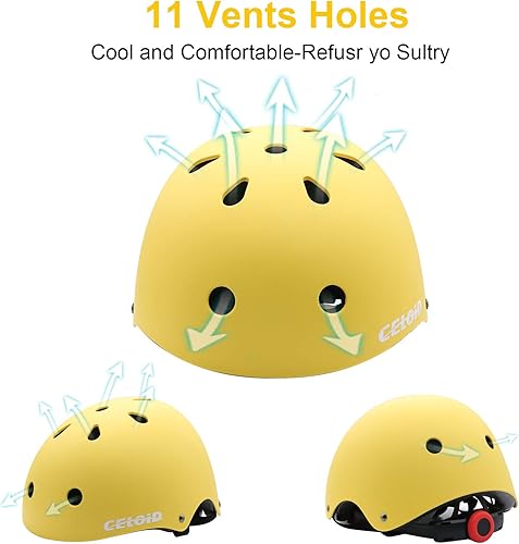 Miniatura 27 de Casco de bicicleta para niños, cascos de patineta para niños de 2 a 3 a 5 a 8 a 14 años, ajustable, multideporte, bicicleta, patinaje, fútbol, Negro